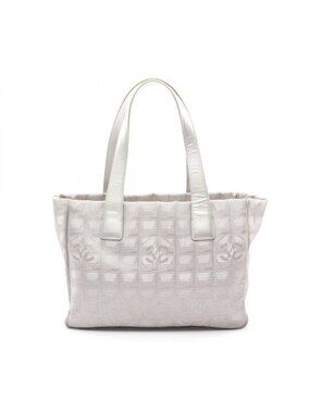Chanel Tote New Travel Line PM Gray Silver Leather New PM